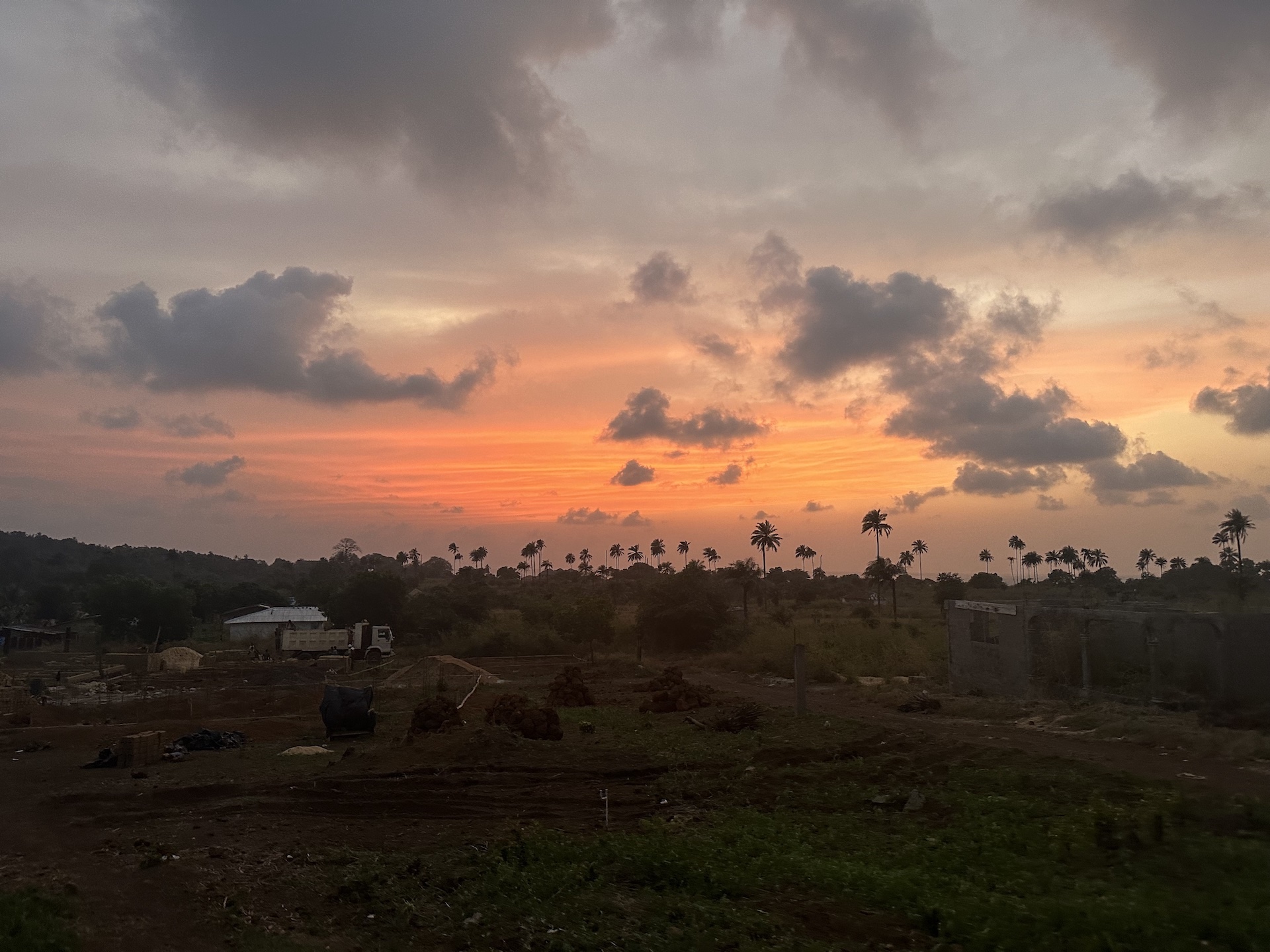 Sunset over landscape