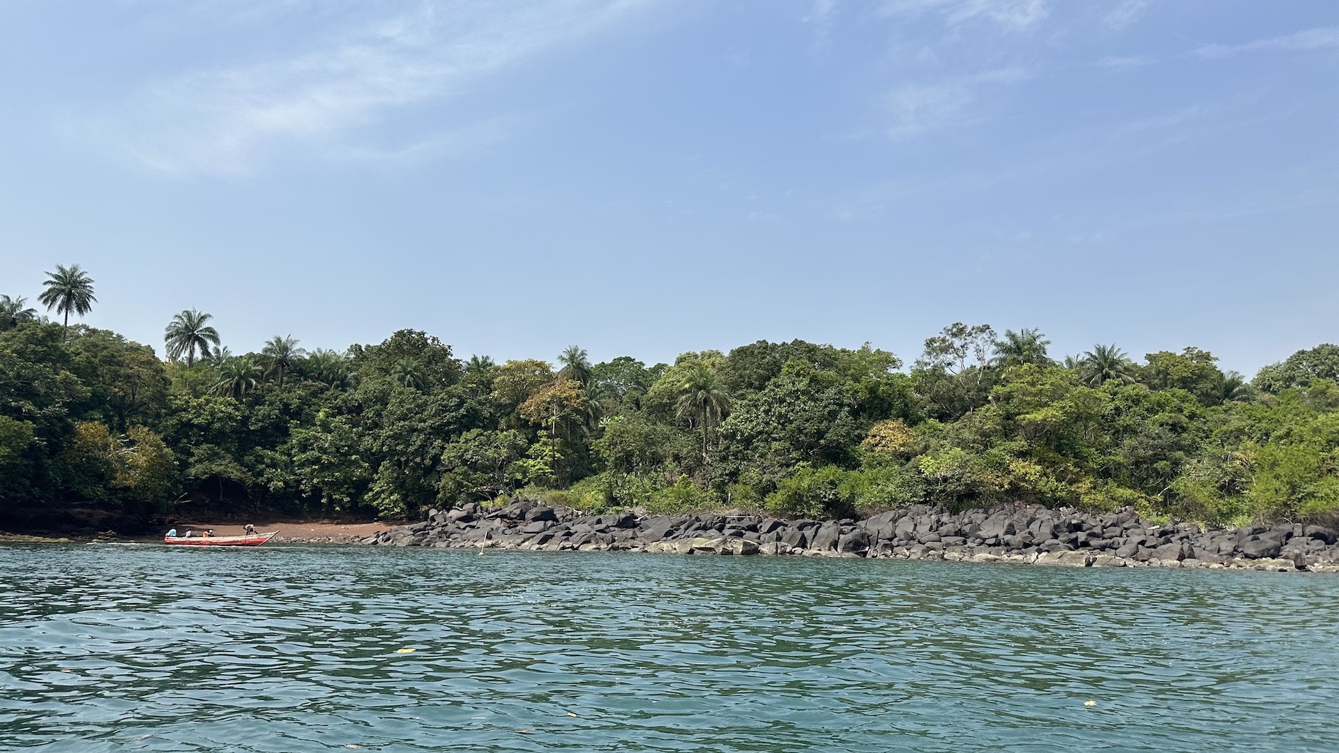Tropical island with rocks