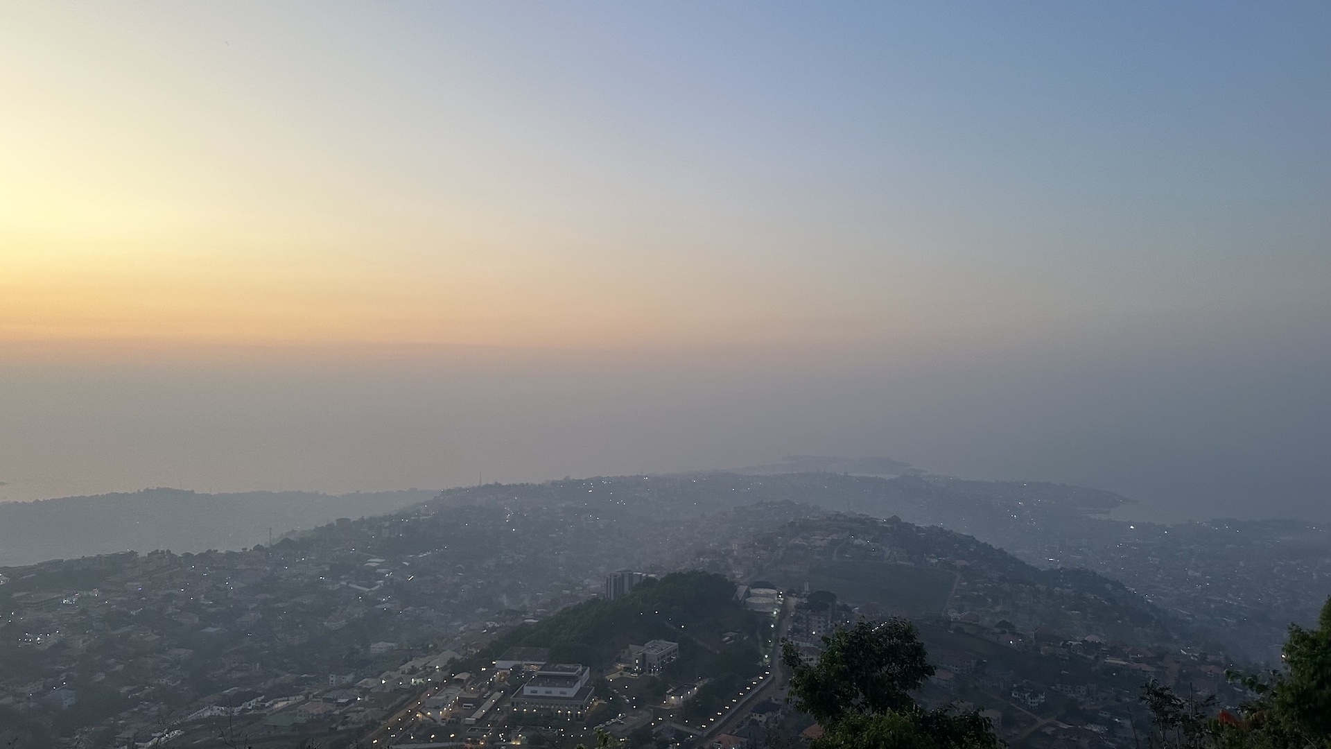 Freetown cityscape at sunset