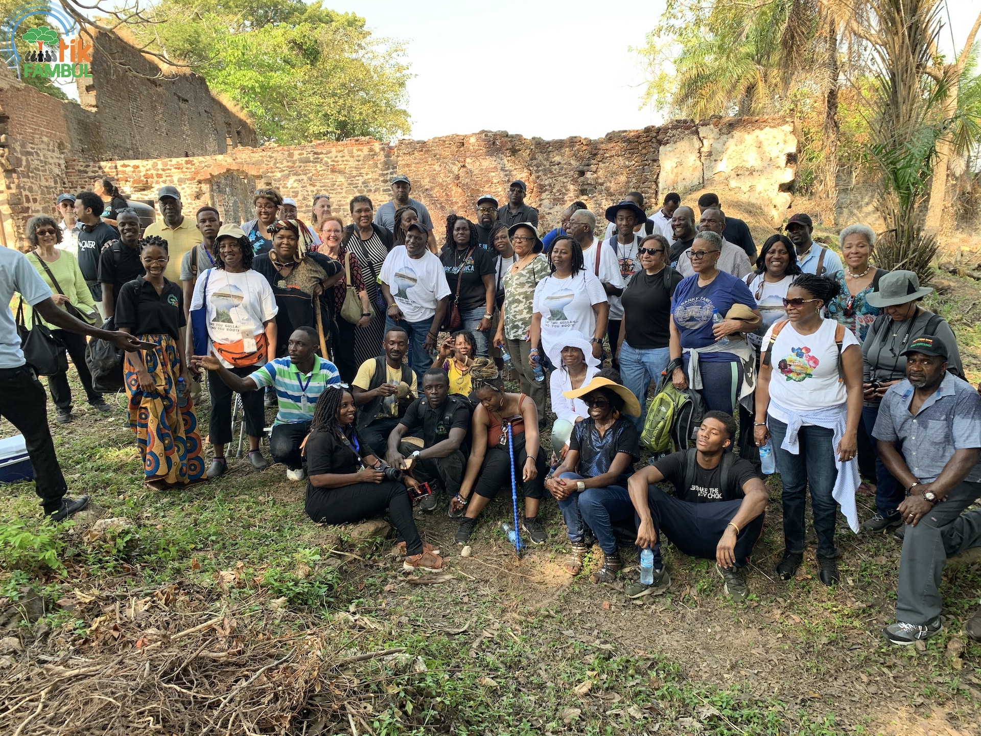 Group photo at ruins