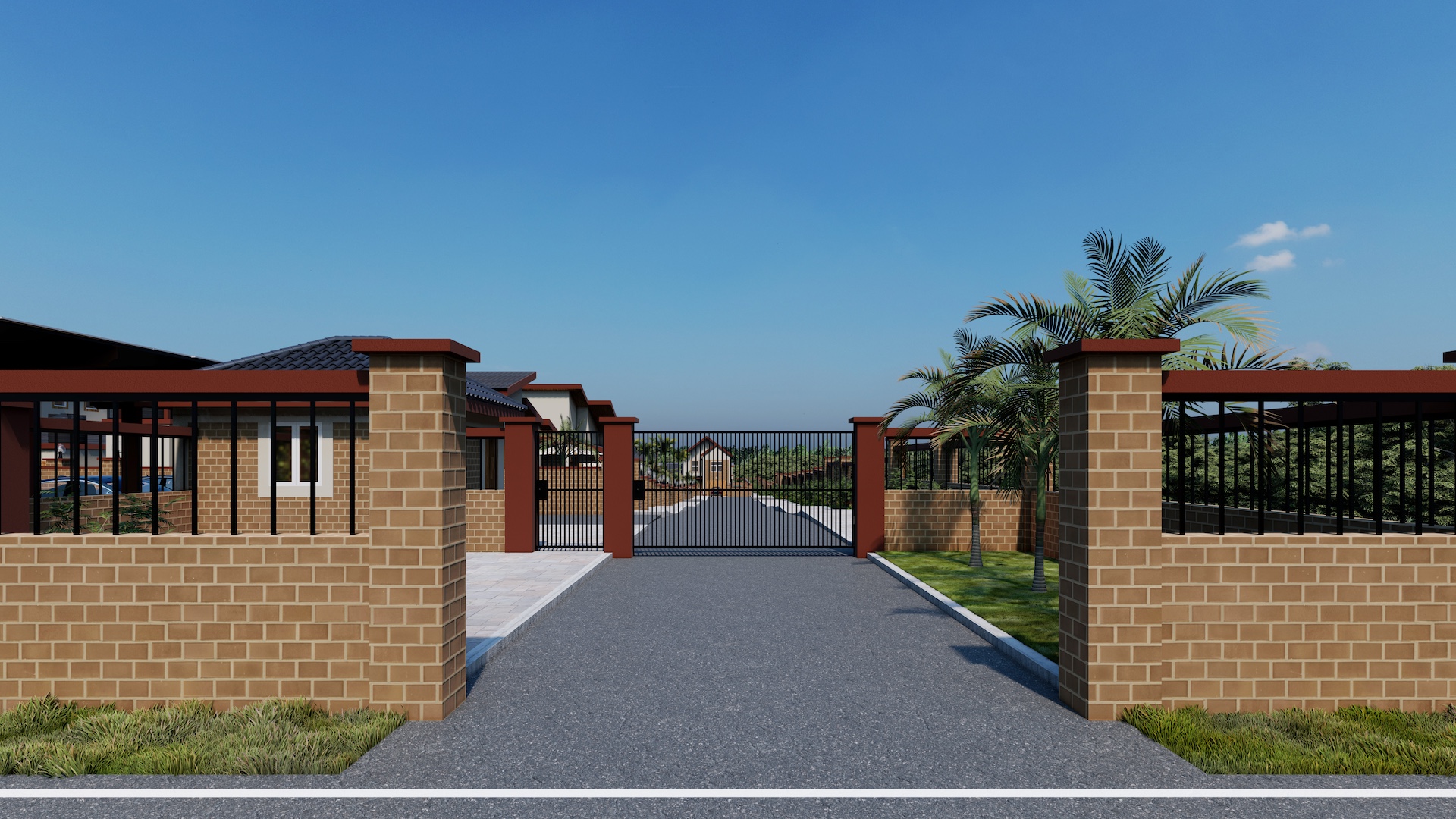 Kent development from main road